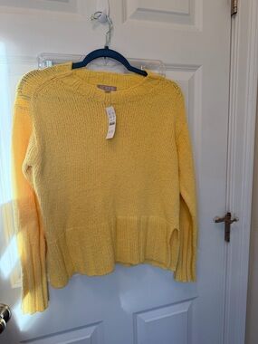 NWT J. Crew Yellow Knit Crewneck Sweater